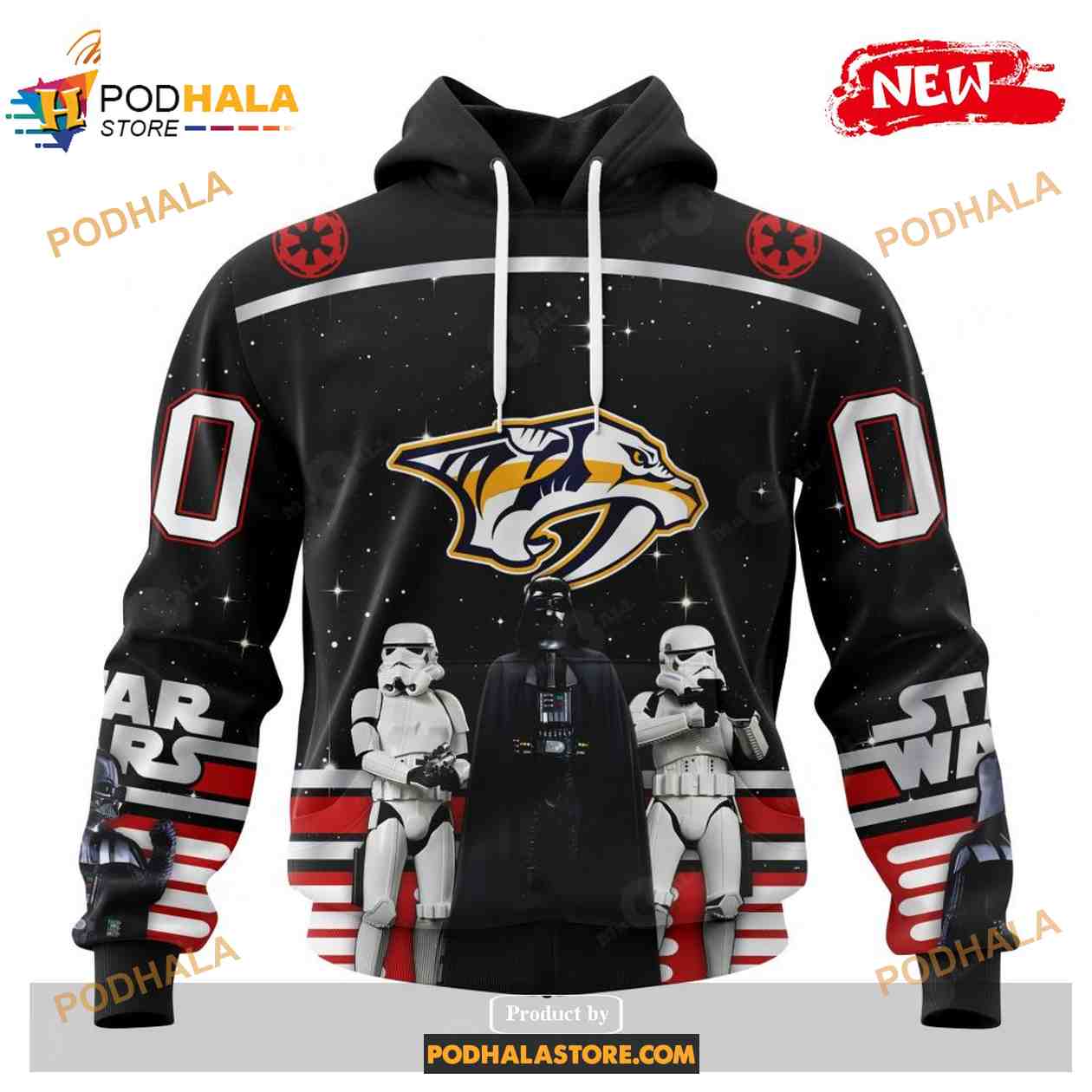 Custom NHL Nashville Predators Star Wars Black Design Shirt Hoodie 3D Custom NHL Nashville Predators Star Wars Black Design Shirt Hoodie 3D