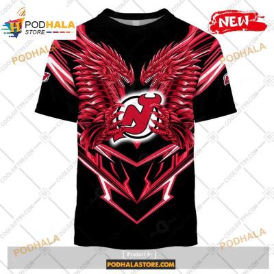 Custom NHL New Jersey Devils Dragon Design Shirt Hoodie 3D