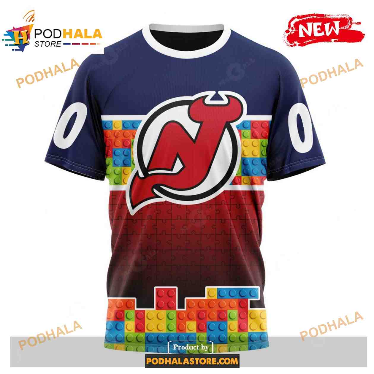 Custom NHL New Jersey Devils Puzzle Game Gradients Full Color Shirt Hoodie 3D Custom NHL New Jersey Devils Puzzle Game Gradients Full Color Shirt Hoodie 3D