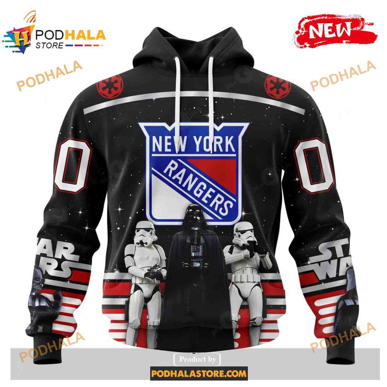 Custom NHL New York Rangers Star Wars Black Design Shirt Hoodie 3D Custom NHL New York Rangers Star Wars Black Design Shirt Hoodie 3D