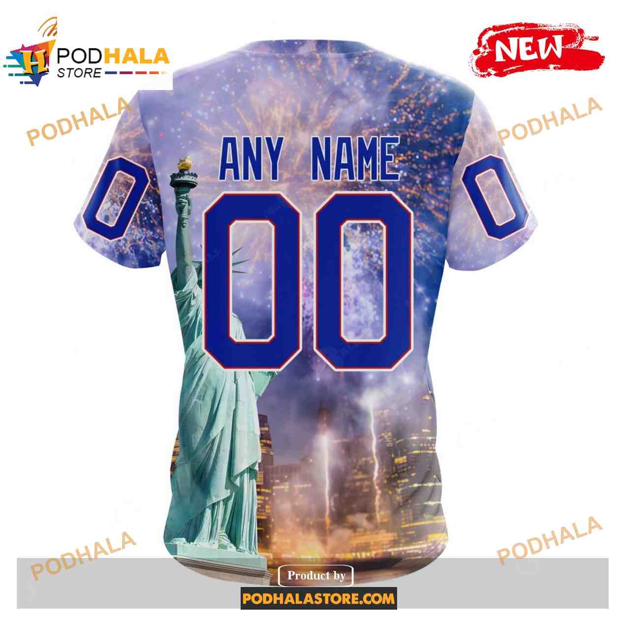 Custom NHL New York Rangers With The Statue Of Liberty Shirt Hoodie 3D Custom NHL New York Rangers With The Statue Of Liberty Shirt Hoodie 3D