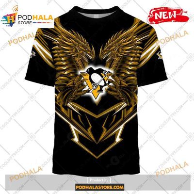 Custom NHL Pittsburgh Penguins Dragon Design Shirt Hoodie 3D