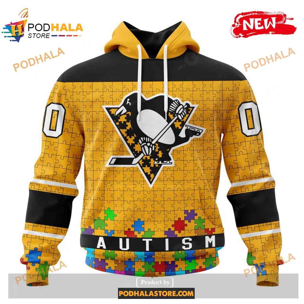 Custom NHL Pittsburgh Penguins Kits Hockey Fights Against Autism Yellow Design Shirt Hoodie 3D Custom NHL Pittsburgh Penguins Kits Hockey Fights Against Autism Yellow Design Shirt Hoodie 3D