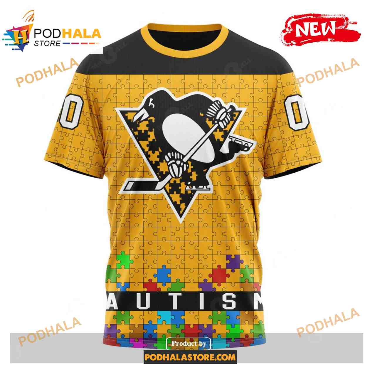 Custom NHL Pittsburgh Penguins Kits Hockey Fights Against Autism Yellow Design Shirt Hoodie 3D Custom NHL Pittsburgh Penguins Kits Hockey Fights Against Autism Yellow Design Shirt Hoodie 3D