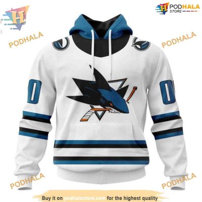 Custom NHL San Jose Sharks Hoodie 3D, 2023 Away Kits Shirt