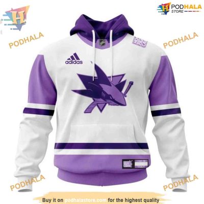 Custom NHL San Jose Sharks Hoodie 3D, 2023 Hockey Fight Cancer Shirt