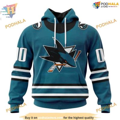 Custom NHL San Jose Sharks Hoodie 3D, 2023 Home Kits Shirt