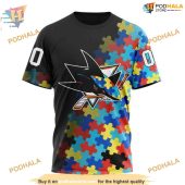 Custom Nhl San Jose Sharks Hoodie 3d Black Autism Awareness Design Shirt 3.jpg - demo10