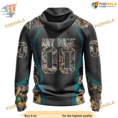 Custom NHL San Jose Sharks Hoodie 3D, Camo Hunting Design Tshirts Shirt