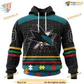 Custom NHL San Jose Sharks Hoodie 3D, Design Autism Concept Shirt