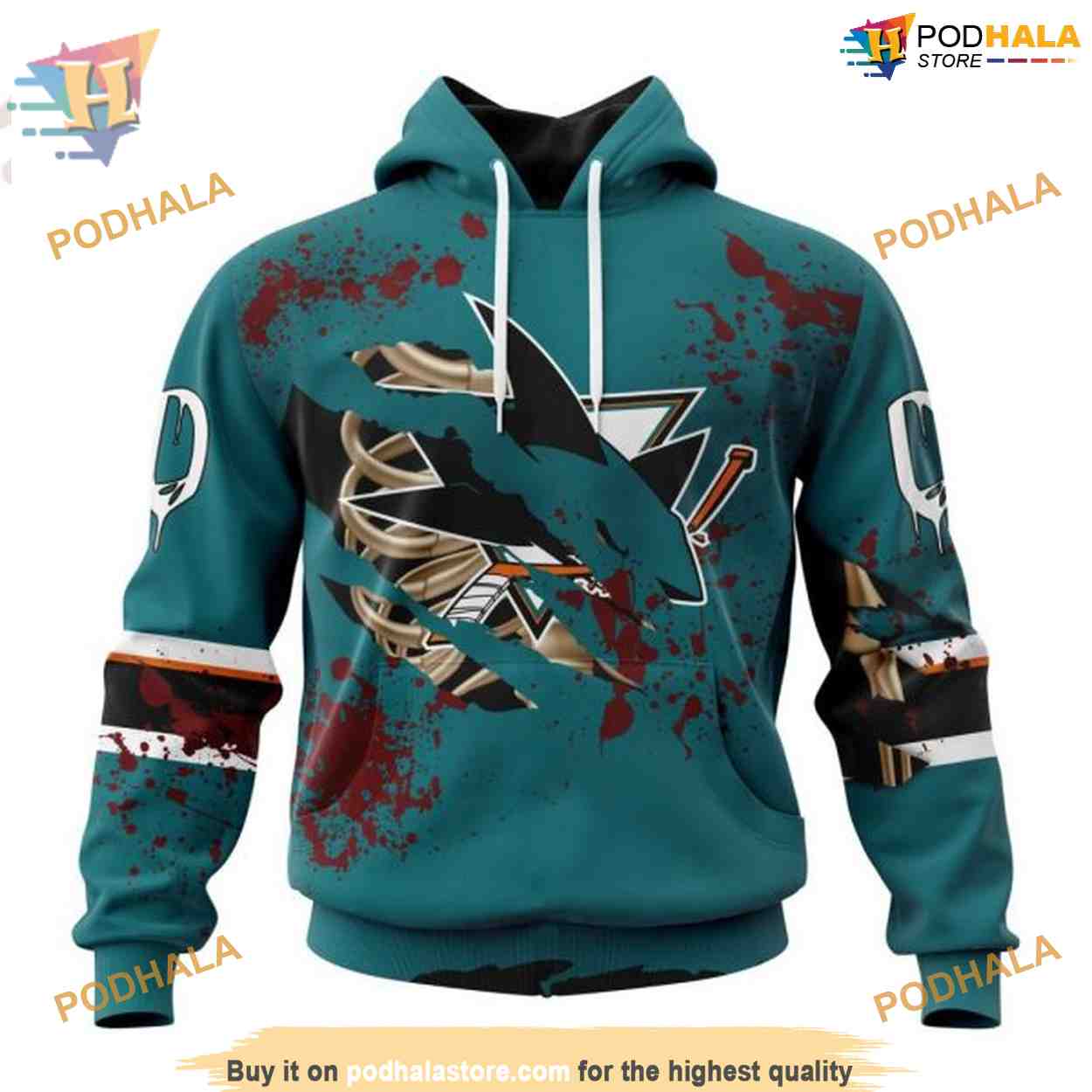 Custom NHL San Jose Sharks Hoodie 3D, Design Jersey Halloween Shirt Custom NHL San Jose Sharks Hoodie 3D, Design Jersey Halloween Shirt