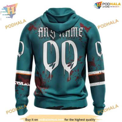 Custom NHL San Jose Sharks Hoodie 3D, Design Jersey Halloween Shirt