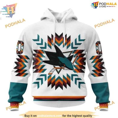 Custom NHL San Jose Sharks Hoodie 3D, Design With Native Pattern Shirt