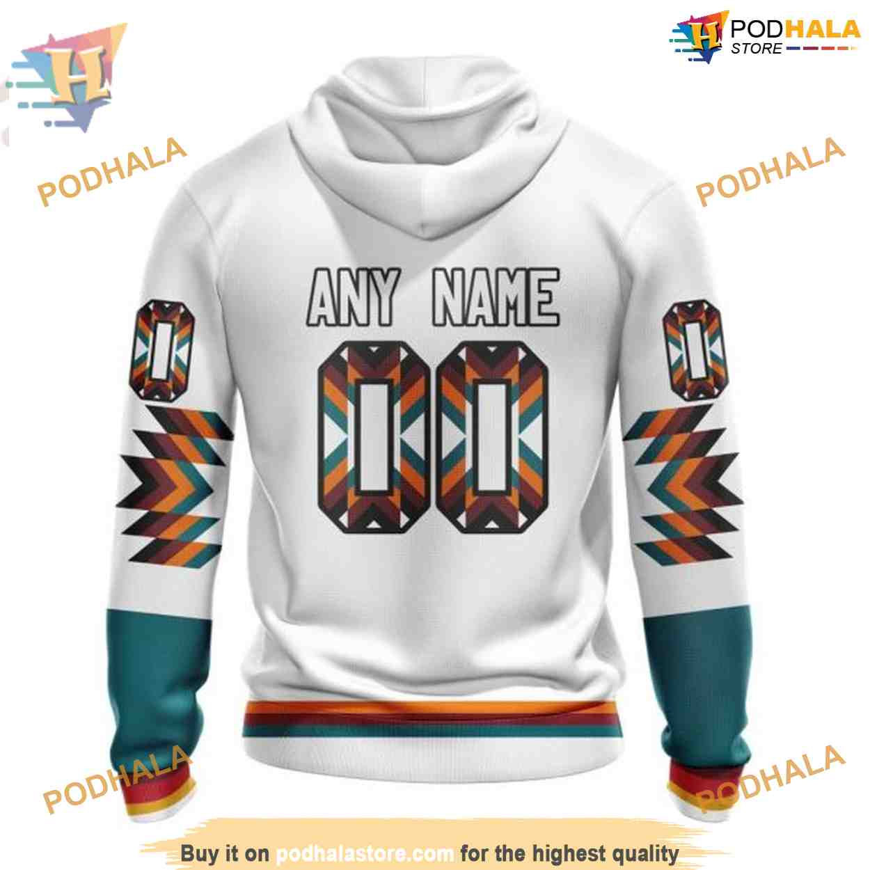 Custom NHL San Jose Sharks Hoodie 3D, Design With Native Pattern Shirt Custom NHL San Jose Sharks Hoodie 3D, Design With Native Pattern Shirt