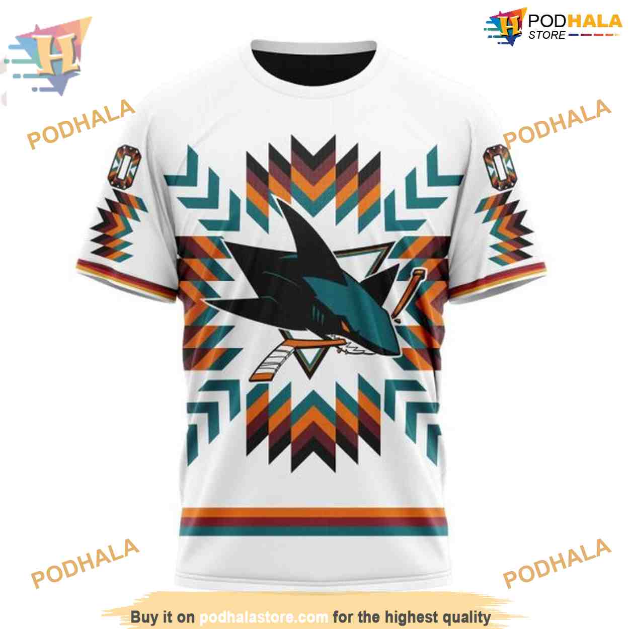 Custom NHL San Jose Sharks Hoodie 3D, Design With Native Pattern Shirt Custom NHL San Jose Sharks Hoodie 3D, Design With Native Pattern Shirt