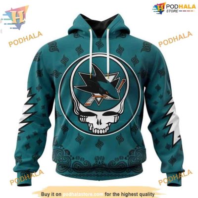Custom NHL San Jose Sharks Hoodie 3D, Grateful Dead Design Shirt