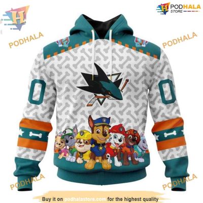 Custom NHL San Jose Sharks Hoodie 3D, PawPatrol Design Shirt