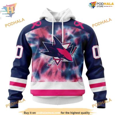 Custom NHL San Jose Sharks Hoodie 3D, Pink October Fight Breast Cancer Shirt