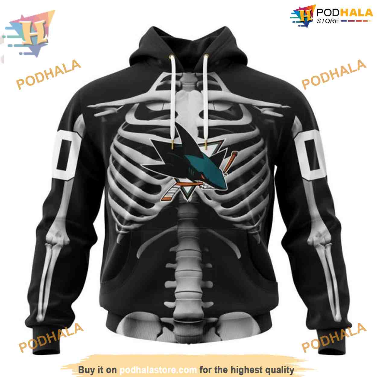 Custom NHL San Jose Sharks Hoodie 3D, Skeleton Costume For Halloween Shirt Custom NHL San Jose Sharks Hoodie 3D, Skeleton Costume For Halloween Shirt