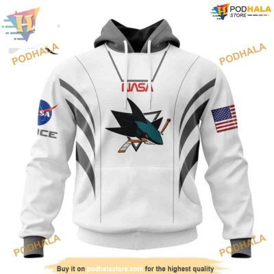 Custom NHL San Jose Sharks Hoodie 3D, Space Force NASA Astronaut Design Shirt