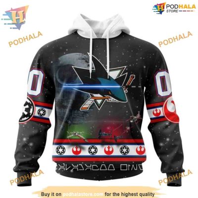 Custom NHL San Jose Sharks Hoodie 3D, Star Wars Design Shirt
