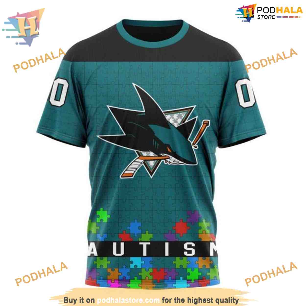 Custom NHL San Jose Sharks Hoodie 3D, Unisex Hockey Fights Against Autism Shirt Custom NHL San Jose Sharks Hoodie 3D, Unisex Hockey Fights Against Autism Shirt