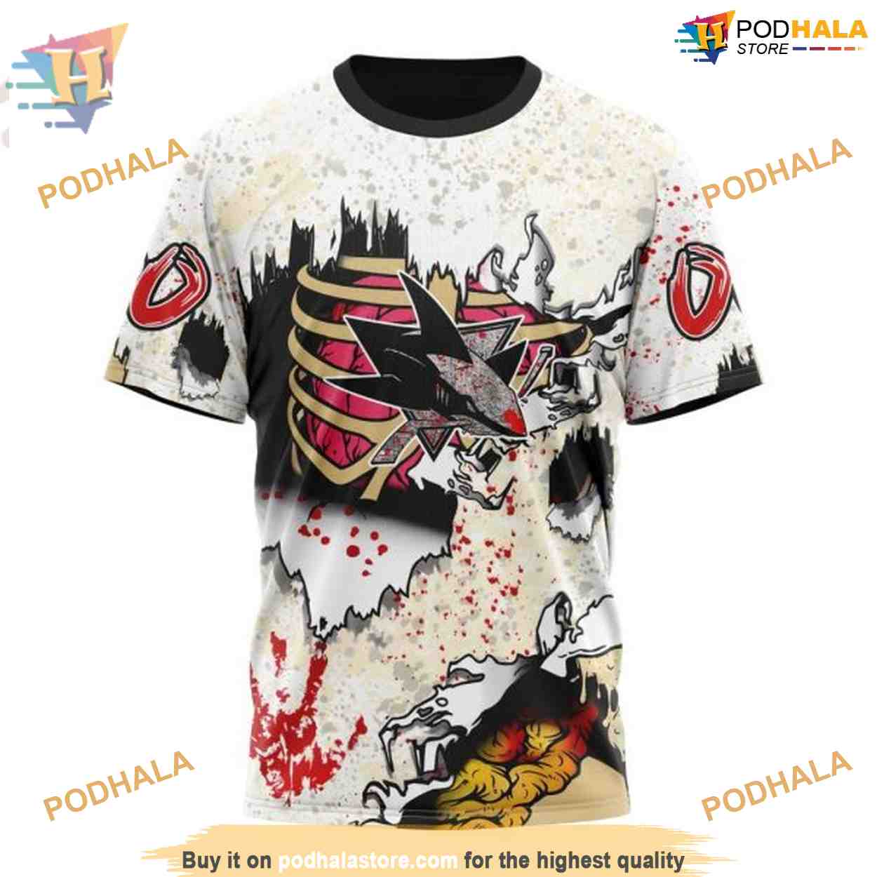 Custom NHL San Jose Sharks Hoodie 3D, Zombie Style For Halloween Shirt Custom NHL San Jose Sharks Hoodie 3D, Zombie Style For Halloween Shirt