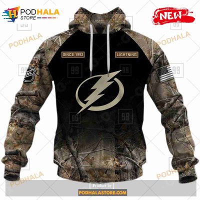 Custom NHL Tampa Bay Lightning Hunting Camouflage Design Sweatshirt Hoodie 3D