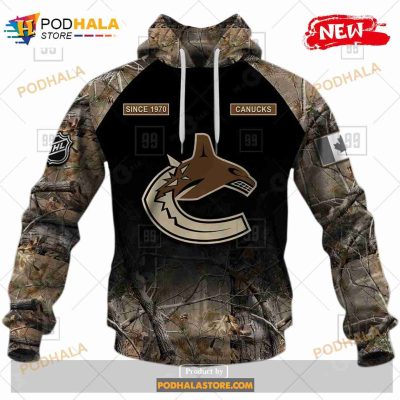 Custom NHL Vancouver Canucks Hunting Camouflage Design Sweatshirt Hoodie 3D