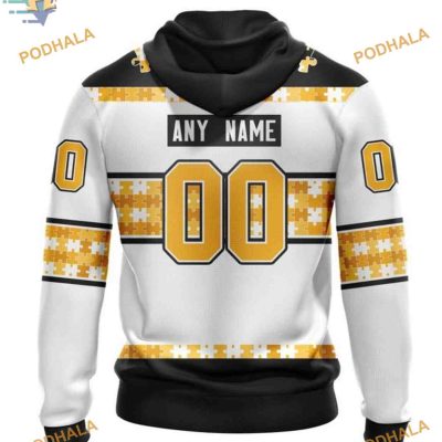 Custom Name And Number Autism Awareness NHL Pittsburgh Penguins Hoodie 3D