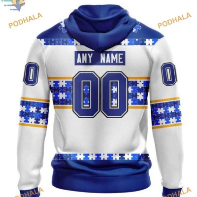 Custom Name And Number Autism Awareness NHL St. Louis Blues Hoodie 3D