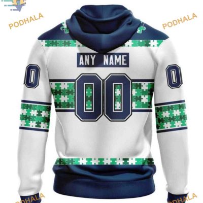 Custom Name And Number Autism Awareness NHL Vancouver Canucks Hoodie 3D