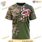 Custom Name And Number Camo Skull Design Nhl Carolina Hurricanes Hoodie 3d 3.jpg - demo10