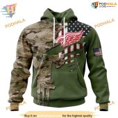Custom Name And Number Camo Skull Design Nhl Detroit Red Wings Hoodie 3d 1.jpg - demo10
