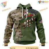 Custom Name And Number Camo Skull Design Nhl Minnesota Wild Hoodie 3d 1.jpg - demo10