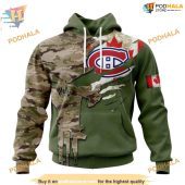 Custom Name And Number Camo Skull Design Nhl Montreal Canadiens Hoodie 3d 1.jpg - demo10