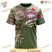 Custom Name And Number Camo Skull Design Nhl Montreal Canadiens Hoodie 3d 3.jpg - demo10
