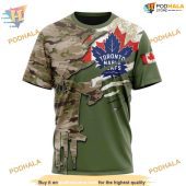 Custom Name And Number Camo Skull Design Nhl Toronto Maple Leafs Hoodie 3d 3.jpg - demo10
