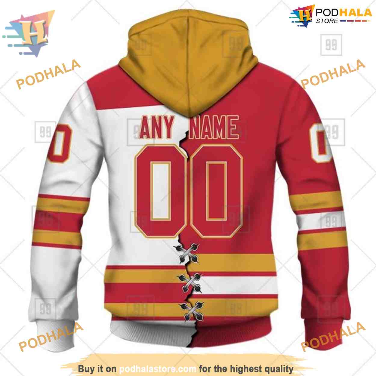 Custom Name And Number Mix Jersey 2023 NHL Calgary Flames Hoodie 3D Custom Name And Number Mix Jersey 2023 NHL Calgary Flames Hoodie 3D