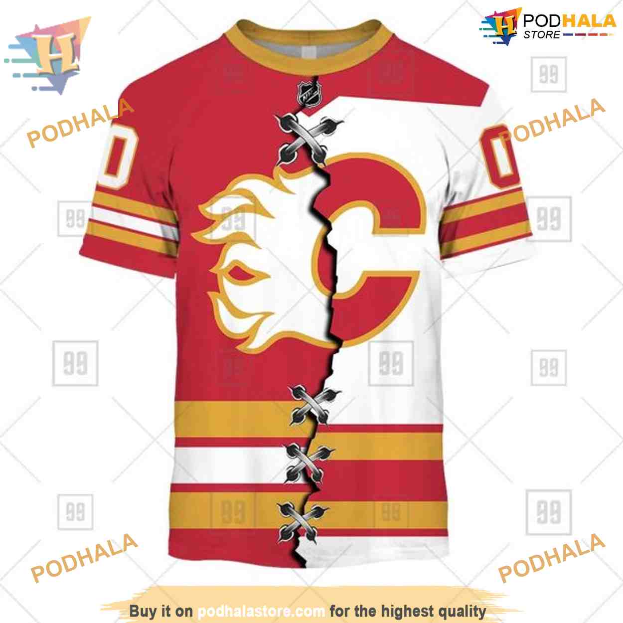 Custom Name And Number Mix Jersey 2023 NHL Calgary Flames Hoodie 3D Custom Name And Number Mix Jersey 2023 NHL Calgary Flames Hoodie 3D