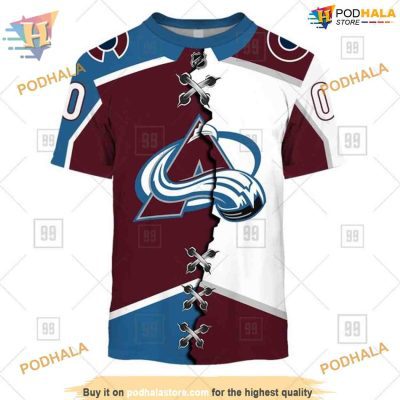 Custom Name And Number Mix Jersey 2023 NHL Colorado Avalanche Hoodie 3D