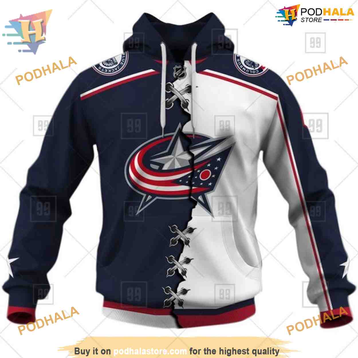Custom Name And Number Mix Jersey 2023 NHL Columbus Blue Jackets Hoodie 3D Custom Name And Number Mix Jersey 2023 NHL Columbus Blue Jackets Hoodie 3D