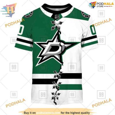 Custom Name And Number Mix Jersey 2023 NHL Dallas Stars Hoodie 3D