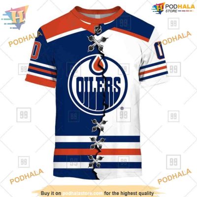 Custom Name And Number Mix Jersey 2023 NHL Edmonton Oilers Hoodie 3D