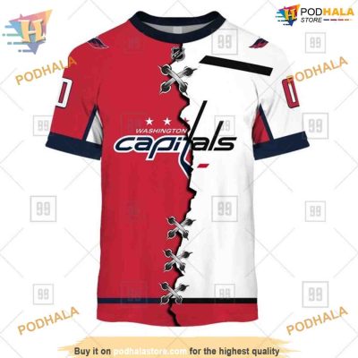 Custom Name And Number Mix Jersey 2023 NHL Washington Capitals Hoodie 3D