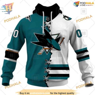 Custom Name And Number NHL San Jose Sharks Hoodie 3D, Mix Jersey 2023 Shirt