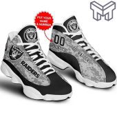 Custom Name Las Vegas Raiders Fans Sport NFL Jordan 13 Shoes