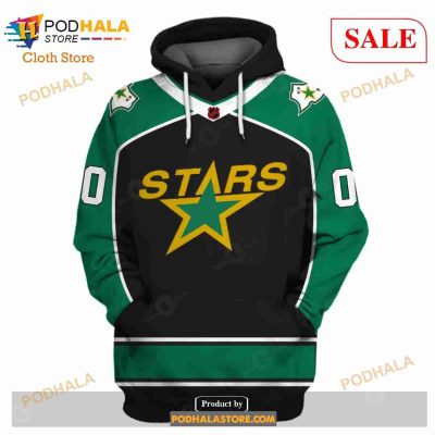 Custom Name & Number NHL Reverse Retro Dallas Stars Shirt Hoodie 3D