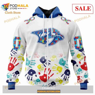 Custom Nashville Predators Autism Awareness Design NHL Hoodie 3D