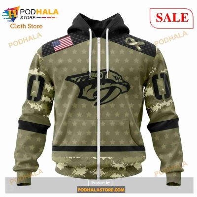 Custom Nashville Predators Camo Military Appreciation NHL Hoodie 3D